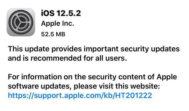 三都苹果手机维修分享iOS12.5.2发布，建议所有老苹果用户安装 